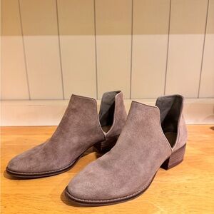 Saks Fifth Avenue Taupe Suede Ankle Booties
